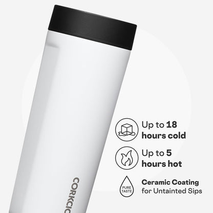 Commuter Cup Travel Mug - Insulated Coffee Mug with Lid - Keeps Drinks Cold 18 Hours - 360° Spill-Proof Sip Lid - Holiday Gift - Great for Gifting Warmth - 17 oz - Burnt Wood