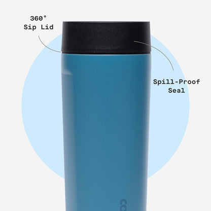Commuter Cup Travel Mug - Insulated Coffee Mug with Lid - Keeps Drinks Cold 18 Hours - 360° Spill-Proof Sip Lid - Holiday Gift - Great for Gifting Warmth - 17 oz - Burnt Wood