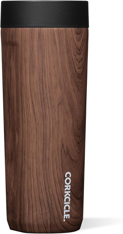 Commuter Cup Travel Mug - Insulated Coffee Mug with Lid - Keeps Drinks Cold 18 Hours - 360° Spill-Proof Sip Lid - Holiday Gift - Great for Gifting Warmth - 17 oz - Burnt Wood