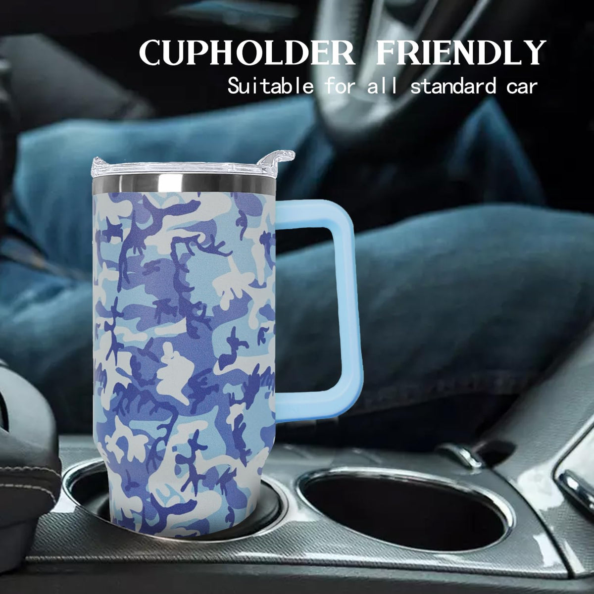 Ceovfoi 40 Oz Leopard & Zebra Print Tumbler With Handle, Lid & Straw - Insulated Travel Coffee Mug Water Bottle, Animal Print Gifts for Women Men