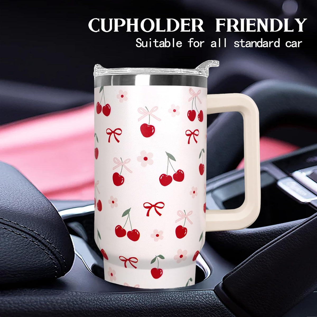 Ceovfoi 40 Oz Leopard & Zebra Print Tumbler With Handle, Lid & Straw - Insulated Travel Coffee Mug Water Bottle, Animal Print Gifts for Women Men