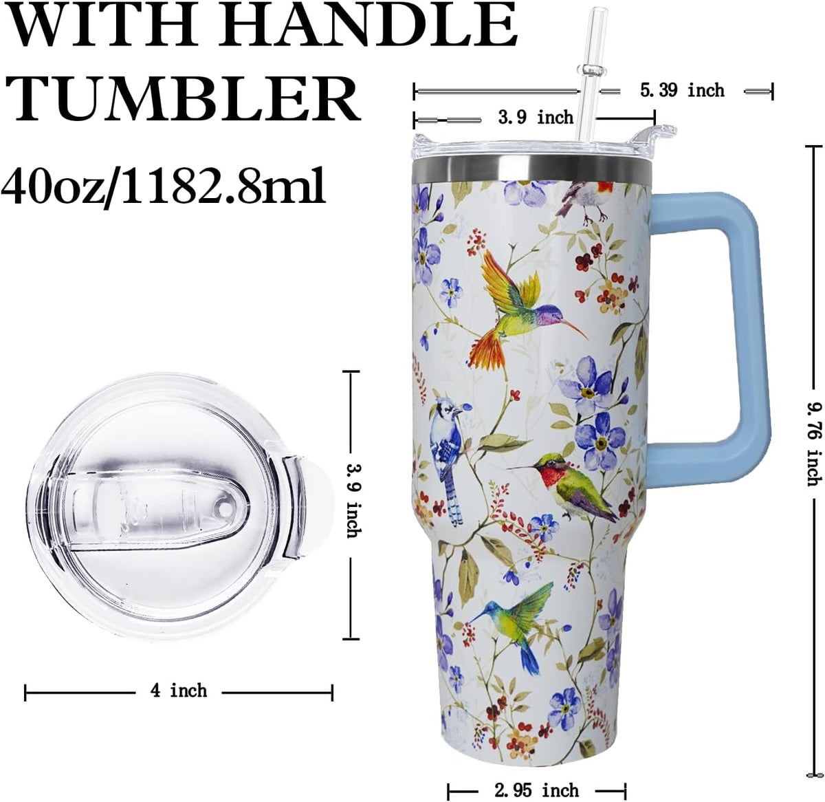 Ceovfoi 40 Oz Leopard & Zebra Print Tumbler With Handle, Lid & Straw - Insulated Travel Coffee Mug Water Bottle, Animal Print Gifts for Women Men