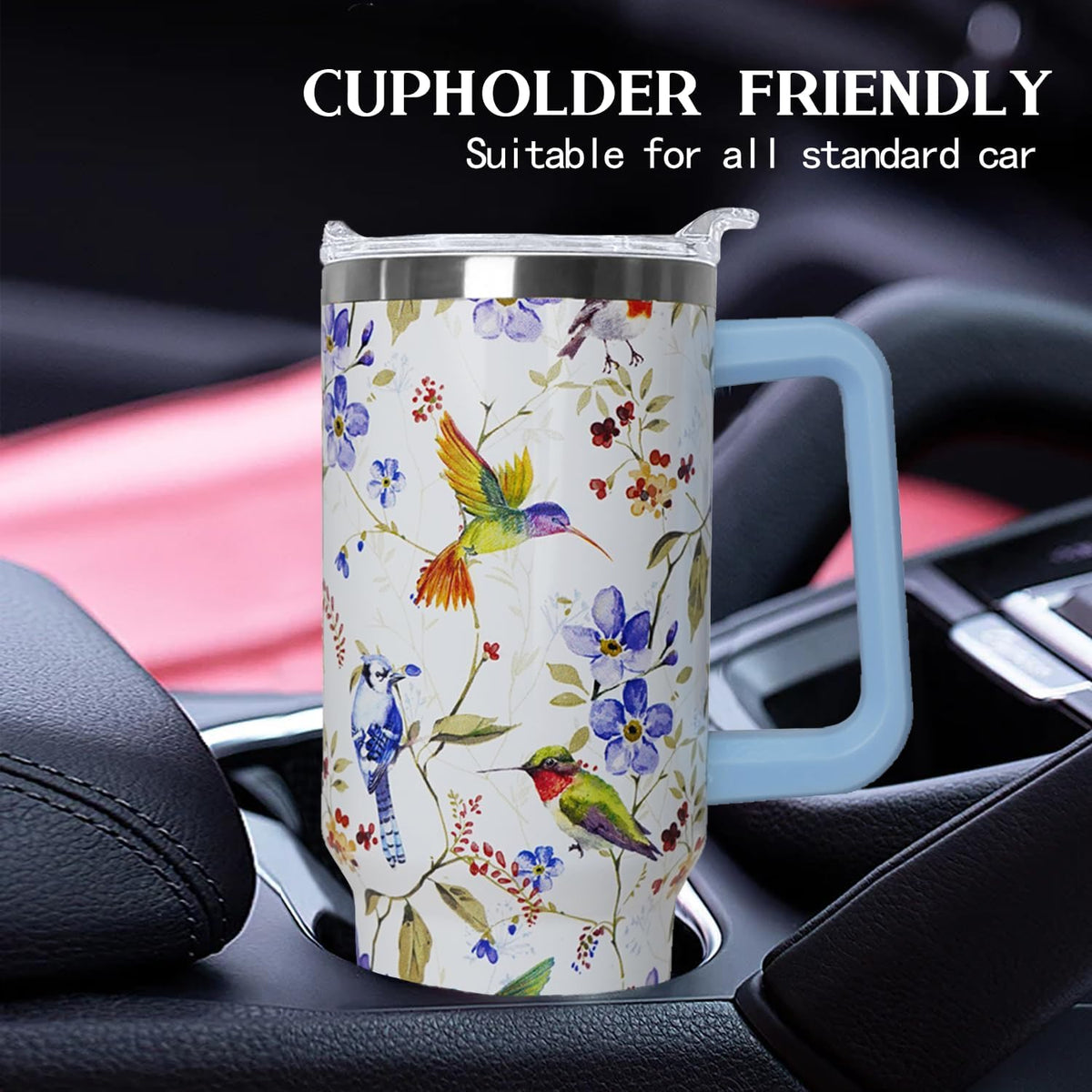 Ceovfoi 40 Oz Leopard & Zebra Print Tumbler With Handle, Lid & Straw - Insulated Travel Coffee Mug Water Bottle, Animal Print Gifts for Women Men