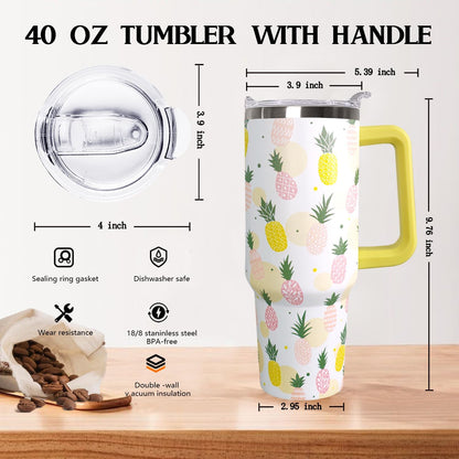 Ceovfoi 40 Oz Leopard & Zebra Print Tumbler With Handle, Lid & Straw - Insulated Travel Coffee Mug Water Bottle, Animal Print Gifts for Women Men