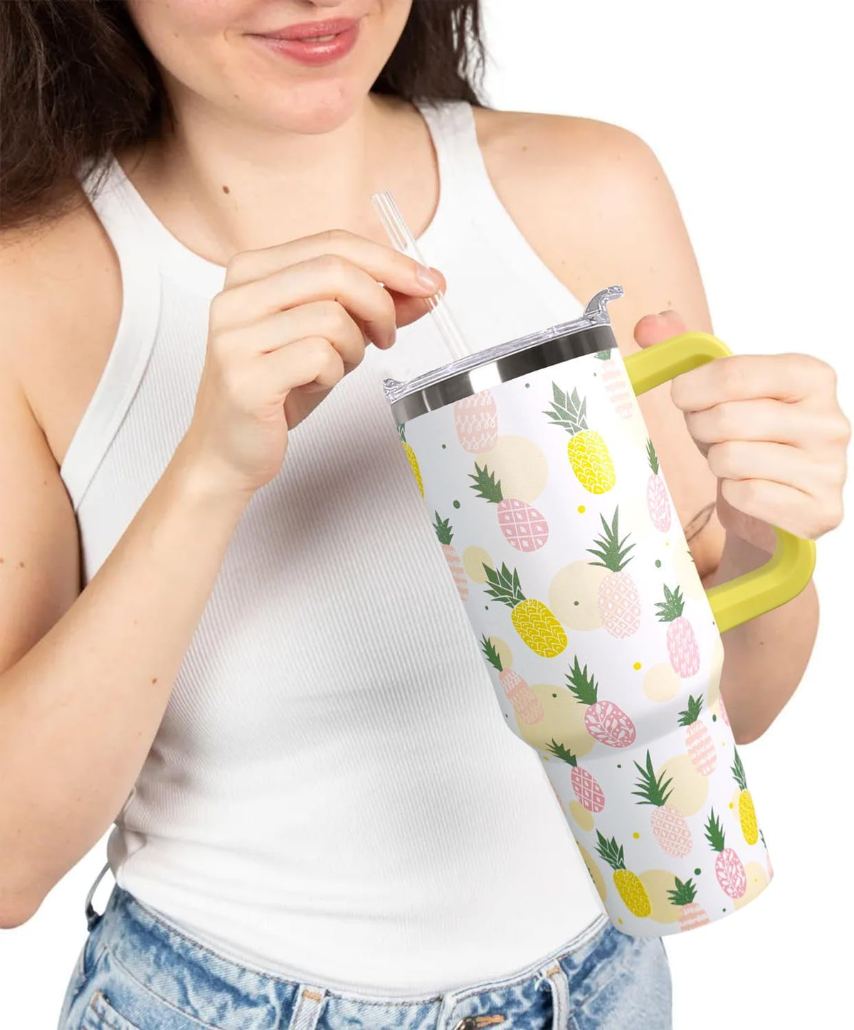Ceovfoi 40 Oz Leopard & Zebra Print Tumbler With Handle, Lid & Straw - Insulated Travel Coffee Mug Water Bottle, Animal Print Gifts for Women Men