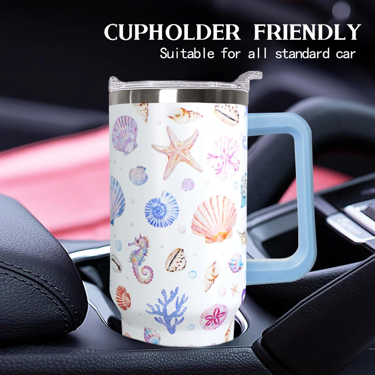 Ceovfoi 40 Oz Leopard & Zebra Print Tumbler With Handle, Lid & Straw - Insulated Travel Coffee Mug Water Bottle, Animal Print Gifts for Women Men