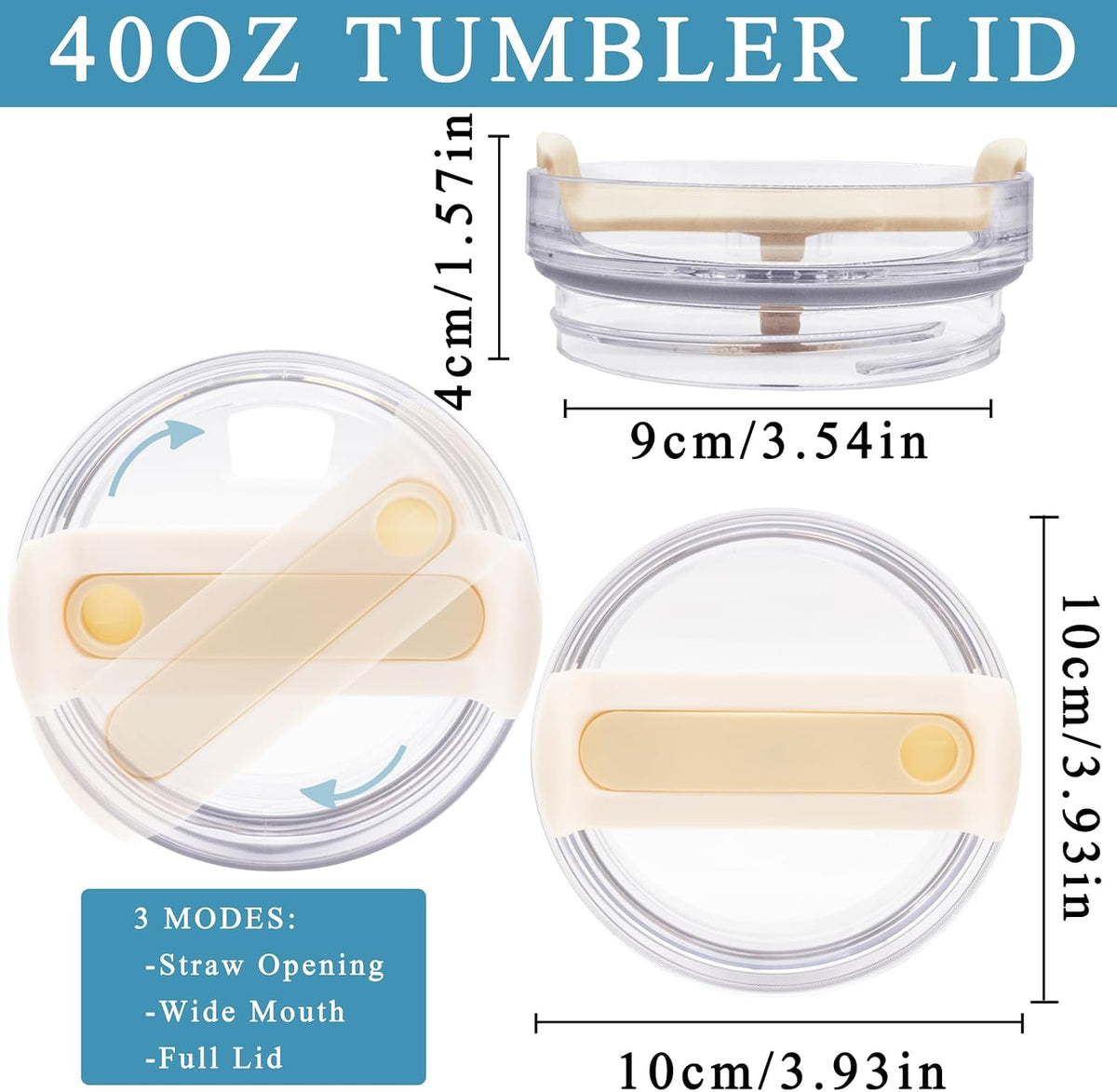 40oz Tumbler Lid Compatible for Stanley, 2 Pack Replacement Tumbler Lids Fit for Stanley Quencher 2.0 Tumbler 40 OZ, with Straws and Cleaning Brush (Orchid)