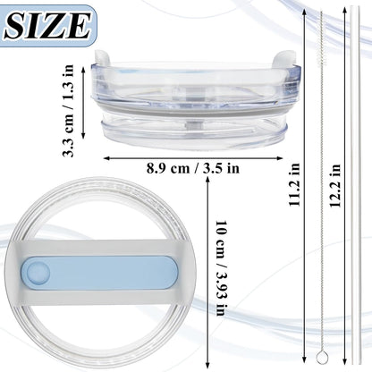 40oz Tumbler Lid Compatible for Stanley, 2 Pack Replacement Tumbler Lids Fit for Stanley Quencher 2.0 Tumbler 40 OZ, with Straws and Cleaning Brush (Orchid)
