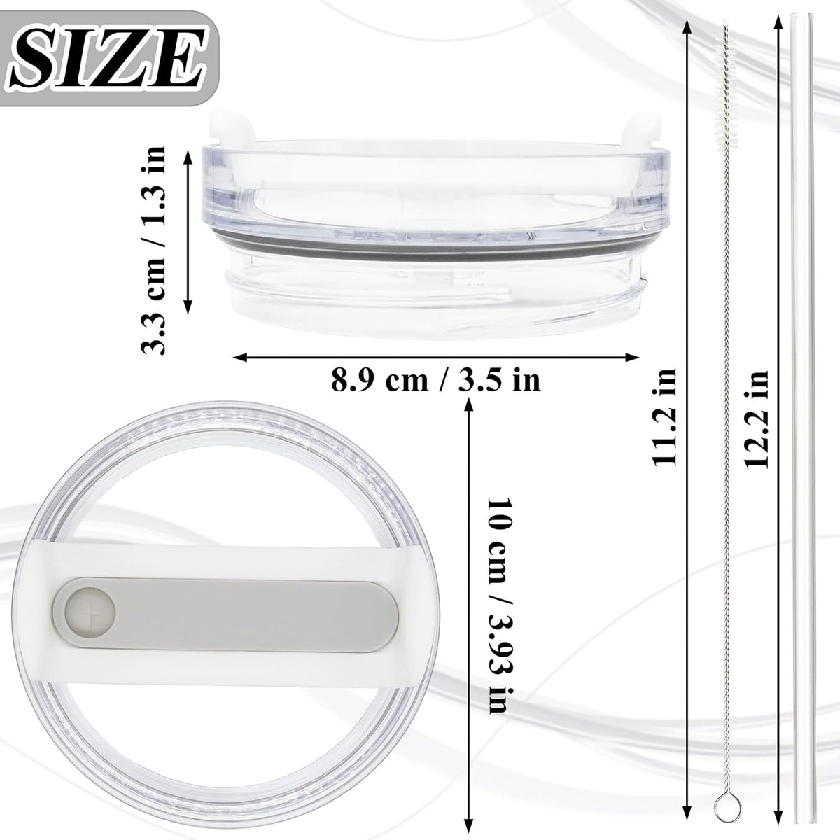40oz Tumbler Lid Compatible for Stanley, 2 Pack Replacement Tumbler Lids Fit for Stanley Quencher 2.0 Tumbler 40 OZ, with Straws and Cleaning Brush (Orchid)