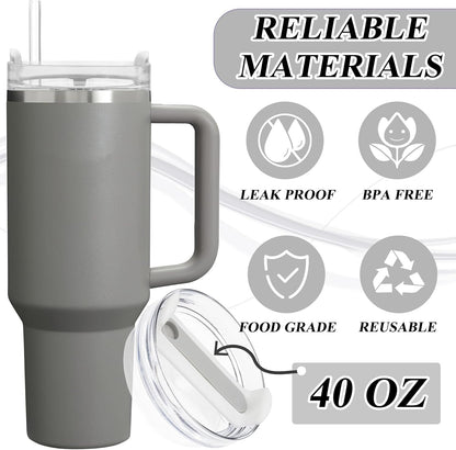 40oz Tumbler Lid Compatible for Stanley, 2 Pack Replacement Tumbler Lids Fit for Stanley Quencher 2.0 Tumbler 40 OZ, with Straws and Cleaning Brush (Orchid)