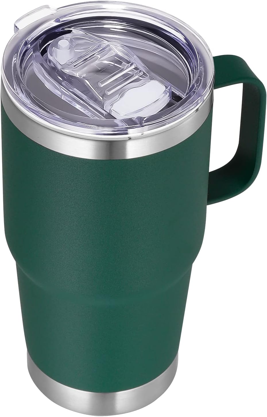 20 oz Tumbler with Handle Lid and Straw, Stainless Steel Insulated Travel Coffee Mug Spill Proof Double Wall Metal Tumbler Cup Keeps Drink Hot and Cold, Navy Blue 1 Pack