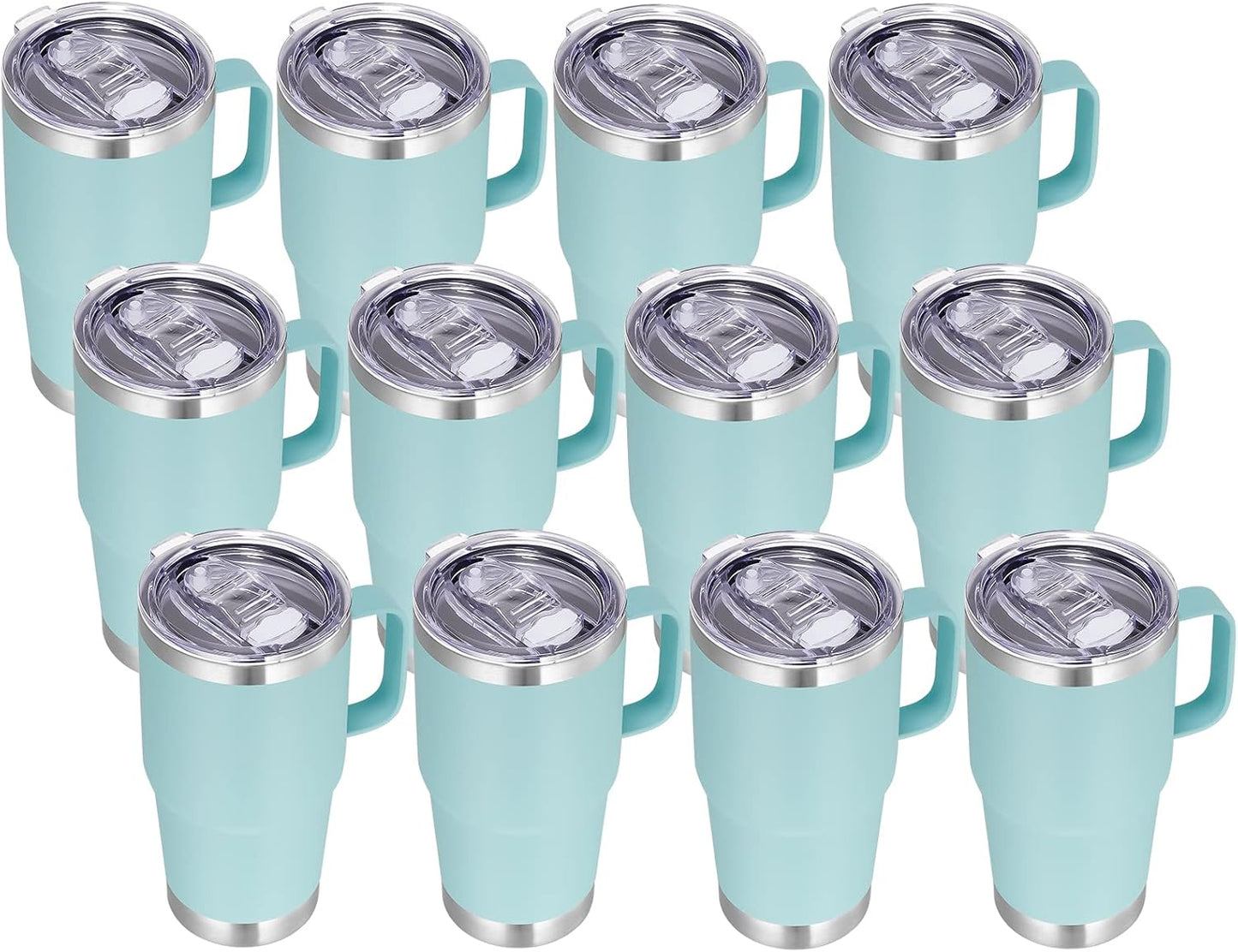 20 oz Tumbler with Handle Lid and Straw, Stainless Steel Insulated Travel Coffee Mug Spill Proof Double Wall Metal Tumbler Cup Keeps Drink Hot and Cold, Navy Blue 1 Pack