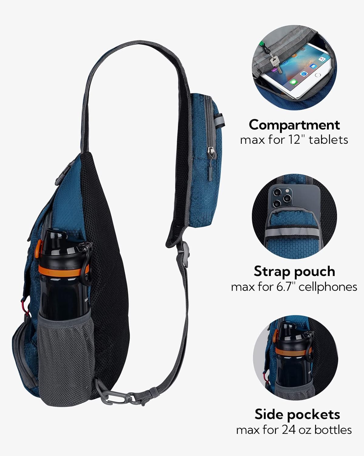 Packable Sling Backpack Lightweight Crossbody Bag Travel Daypack