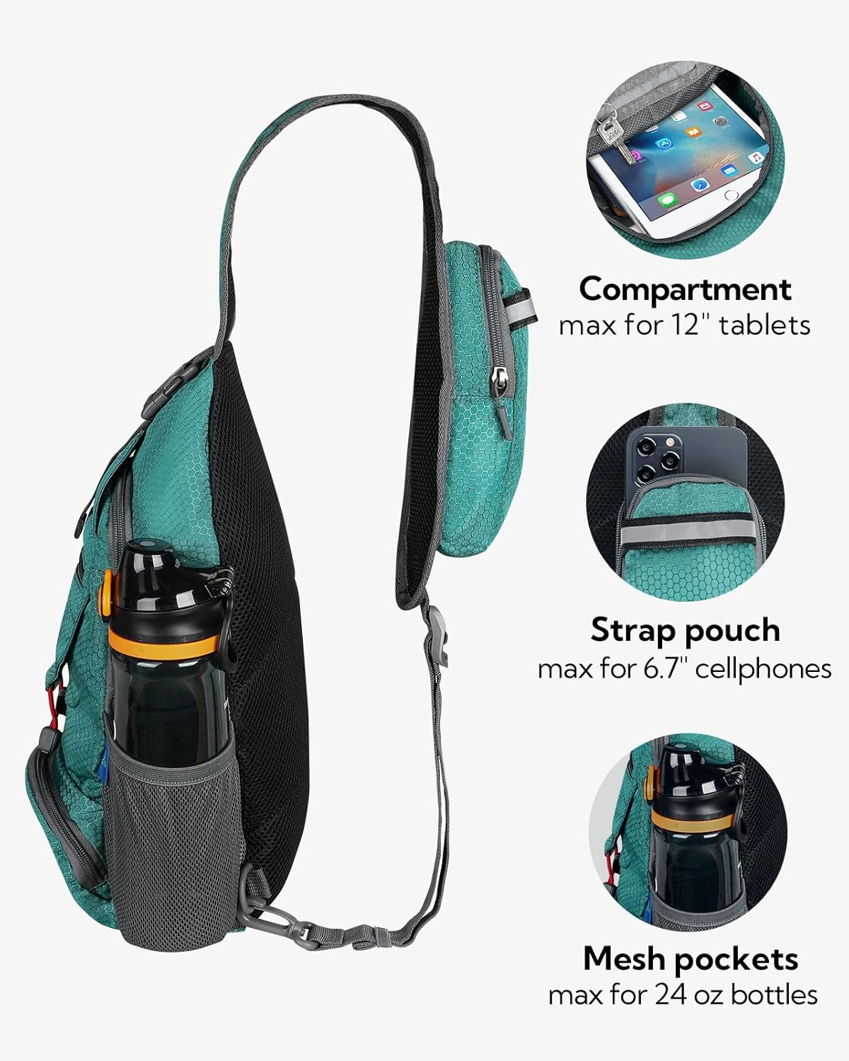 Packable Sling Backpack Lightweight Crossbody Bag Travel Daypack