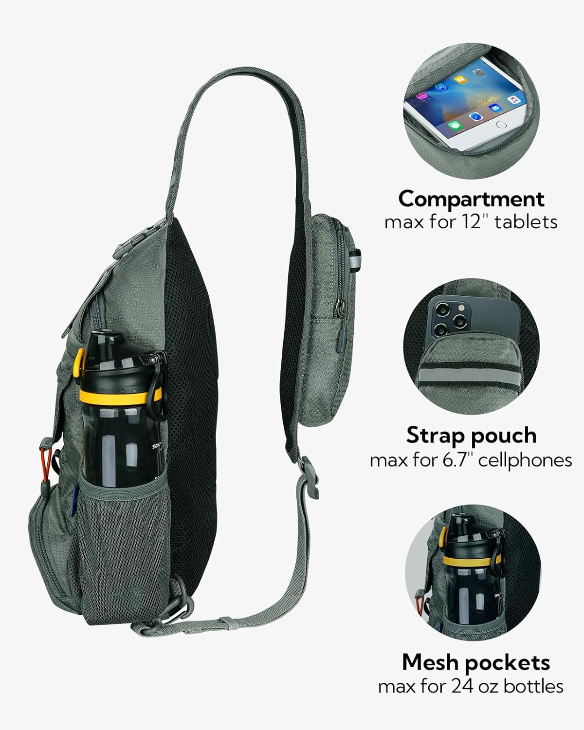 Packable Sling Backpack Lightweight Crossbody Bag Travel Daypack