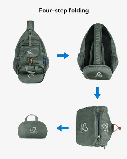 Packable Sling Backpack Lightweight Crossbody Bag Travel Daypack