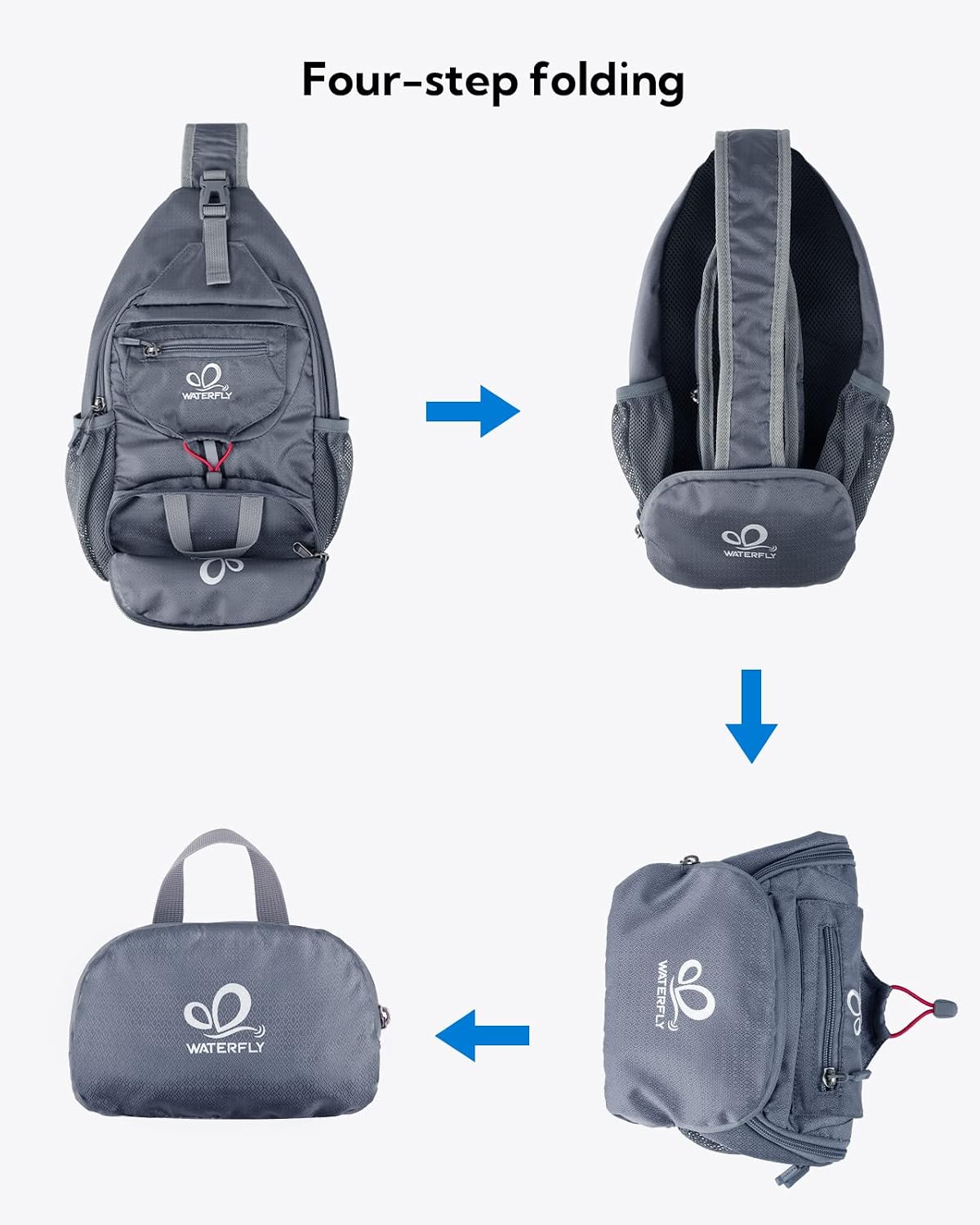 Packable Sling Backpack Lightweight Crossbody Bag Travel Daypack