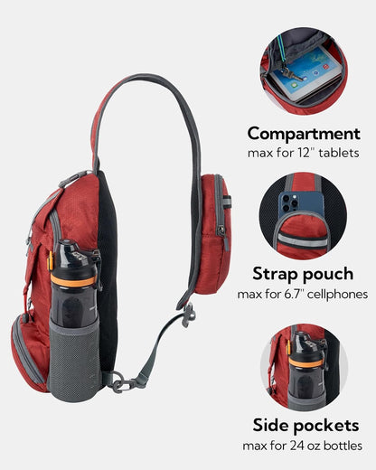 Packable Sling Backpack Lightweight Crossbody Bag Travel Daypack