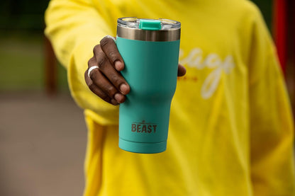 Beast 40 oz tumbler - Vacuum Insulated Tumbler with Straw - Leak Proof Stainless Steel Travel Mug - Double Wall Iced Coffee Cup - Reusable Water Bottle - Gifts for Mom, Women and Men (Rainbow)