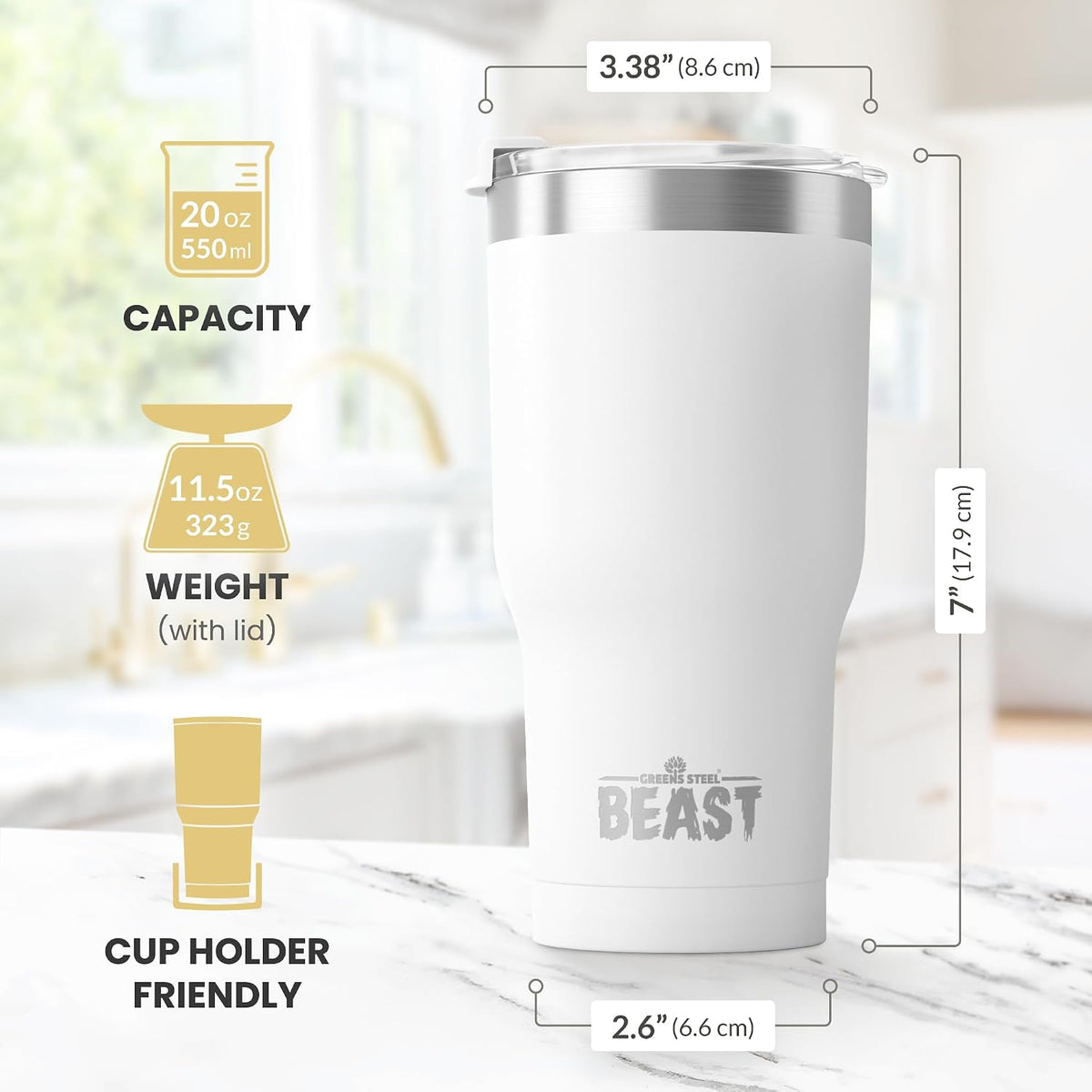 Beast 40 oz tumbler - Vacuum Insulated Tumbler with Straw - Leak Proof Stainless Steel Travel Mug - Double Wall Iced Coffee Cup - Reusable Water Bottle - Gifts for Mom, Women and Men (Rainbow)