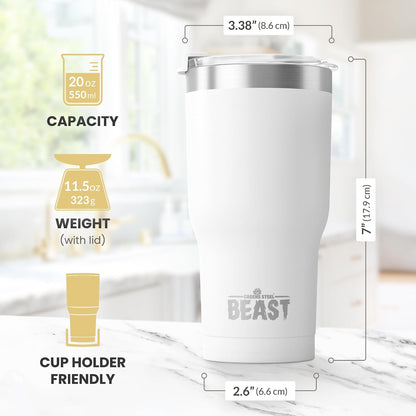 Beast 40 oz tumbler - Vacuum Insulated Tumbler with Straw - Leak Proof Stainless Steel Travel Mug - Double Wall Iced Coffee Cup - Reusable Water Bottle - Gifts for Mom, Women and Men (Rainbow)