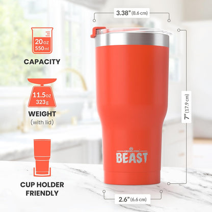 Beast 40 oz tumbler - Vacuum Insulated Tumbler with Straw - Leak Proof Stainless Steel Travel Mug - Double Wall Iced Coffee Cup - Reusable Water Bottle - Gifts for Mom, Women and Men (Rainbow)