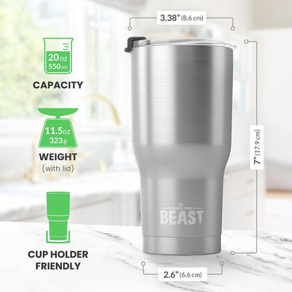 Beast 40 oz tumbler - Vacuum Insulated Tumbler with Straw - Leak Proof Stainless Steel Travel Mug - Double Wall Iced Coffee Cup - Reusable Water Bottle - Gifts for Mom, Women and Men (Rainbow)