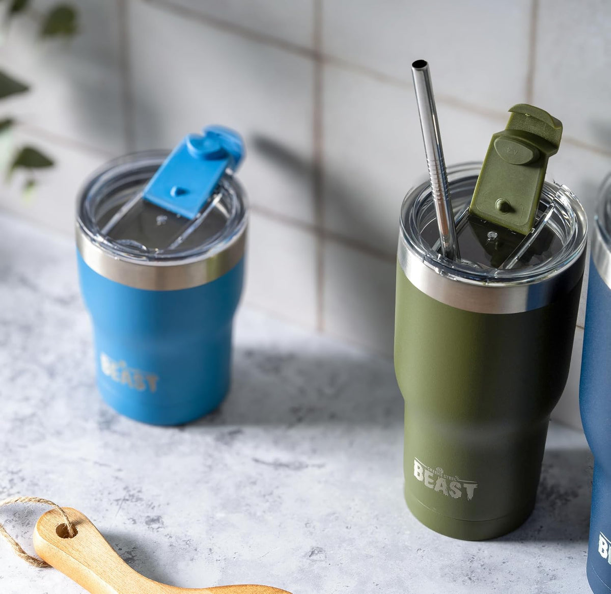 Beast 40 oz tumbler - Vacuum Insulated Tumbler with Straw - Leak Proof Stainless Steel Travel Mug - Double Wall Iced Coffee Cup - Reusable Water Bottle - Gifts for Mom, Women and Men (Rainbow)