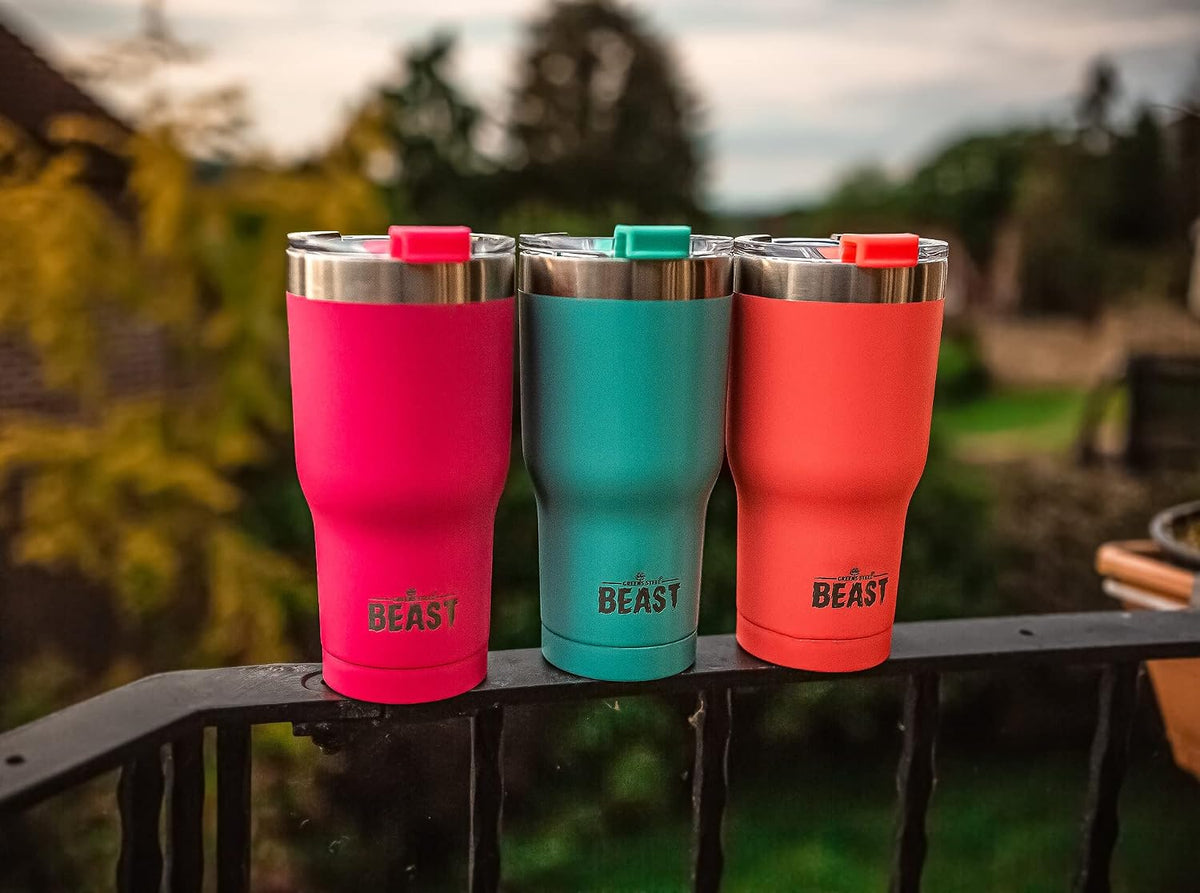 Beast 40 oz tumbler - Vacuum Insulated Tumbler with Straw - Leak Proof Stainless Steel Travel Mug - Double Wall Iced Coffee Cup - Reusable Water Bottle - Gifts for Mom, Women and Men (Rainbow)
