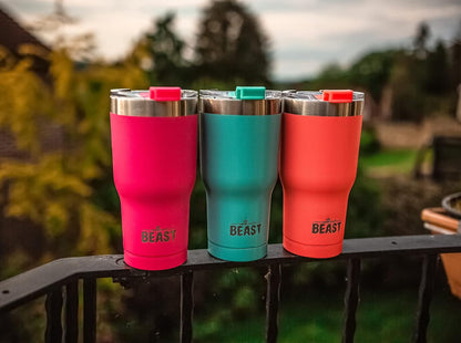 Beast 40 oz tumbler - Vacuum Insulated Tumbler with Straw - Leak Proof Stainless Steel Travel Mug - Double Wall Iced Coffee Cup - Reusable Water Bottle - Gifts for Mom, Women and Men (Rainbow)