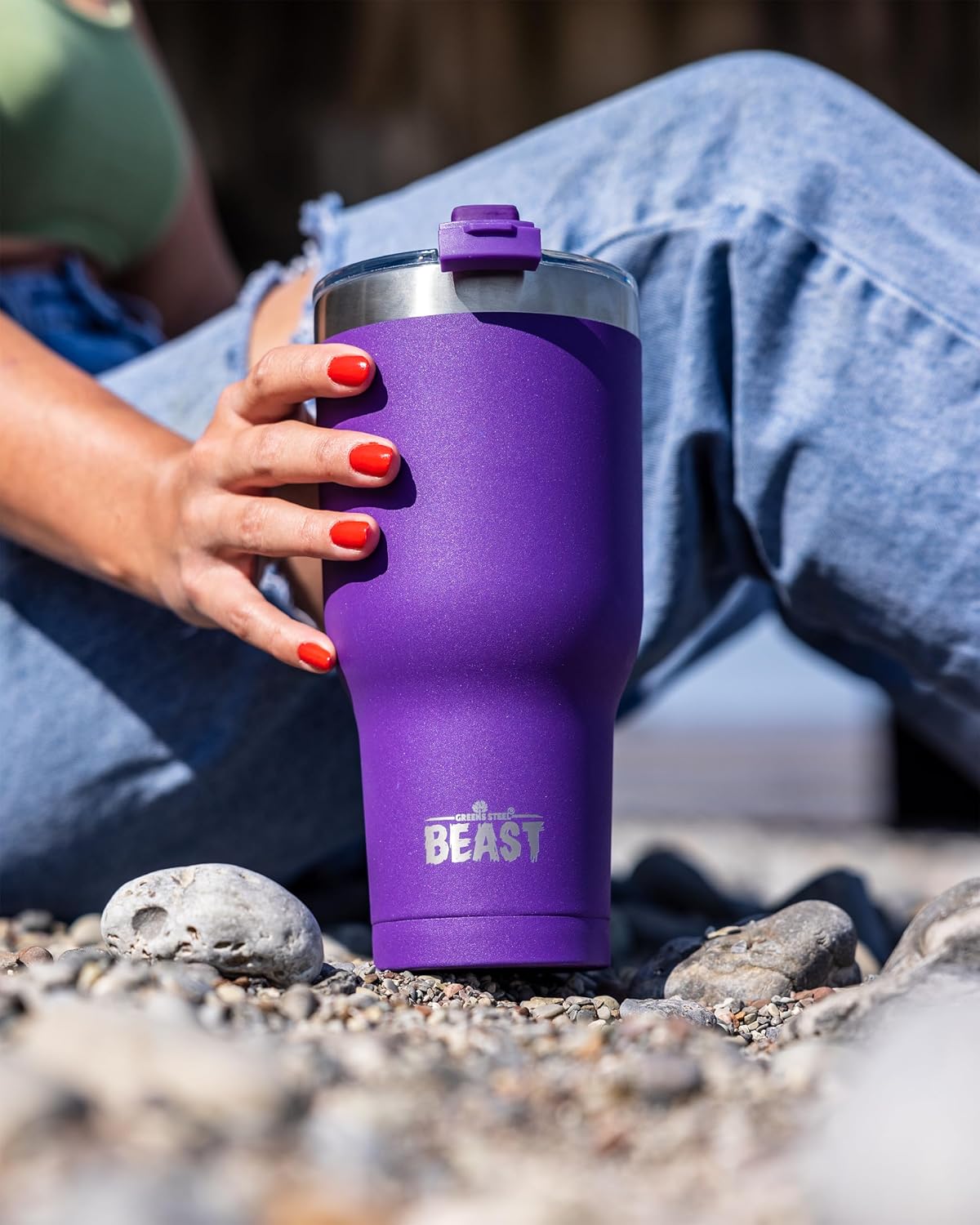 Beast 40 oz tumbler - Vacuum Insulated Tumbler with Straw - Leak Proof Stainless Steel Travel Mug - Double Wall Iced Coffee Cup - Reusable Water Bottle - Gifts for Mom, Women and Men (Rainbow)