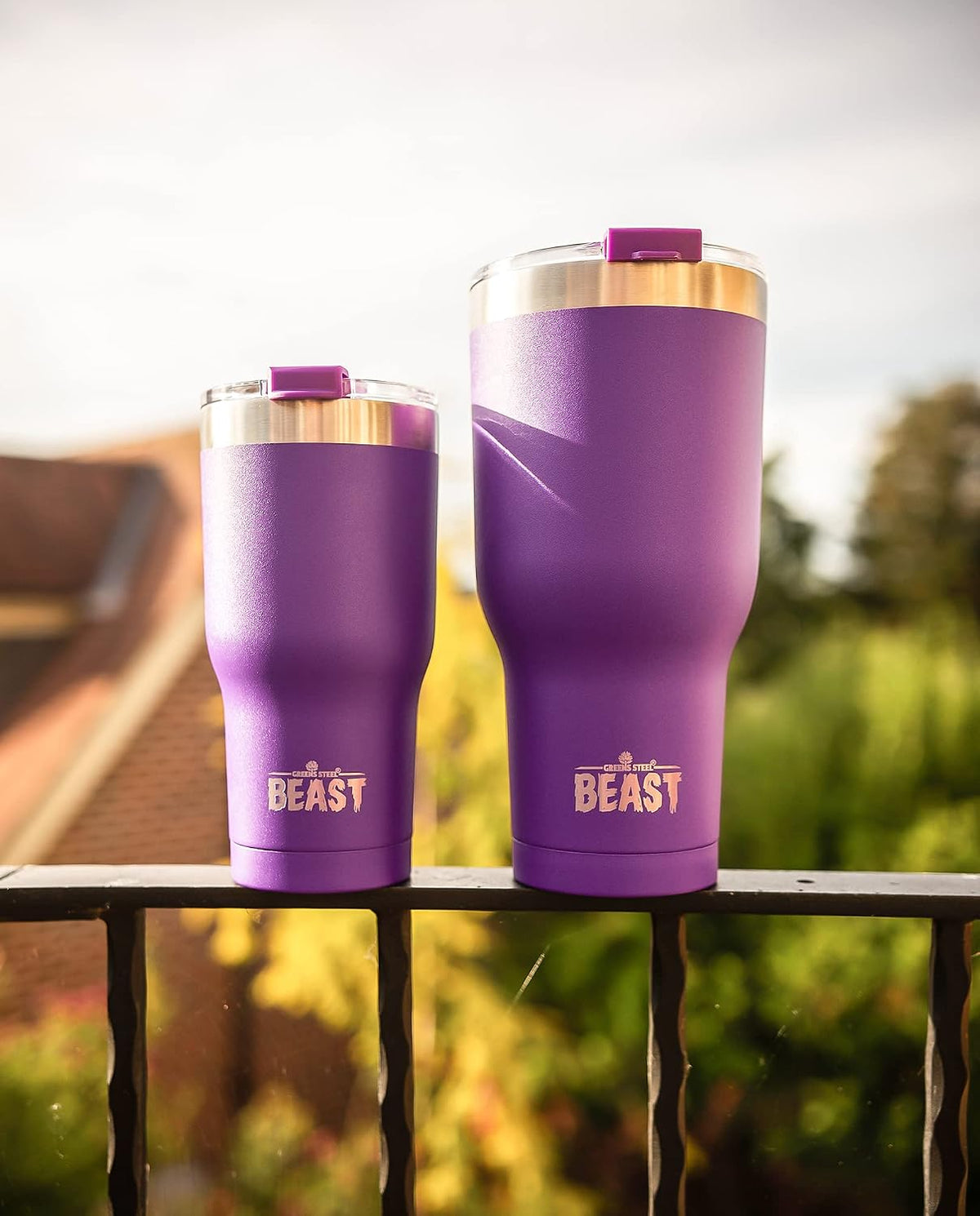 Beast 40 oz tumbler - Vacuum Insulated Tumbler with Straw - Leak Proof Stainless Steel Travel Mug - Double Wall Iced Coffee Cup - Reusable Water Bottle - Gifts for Mom, Women and Men (Rainbow)