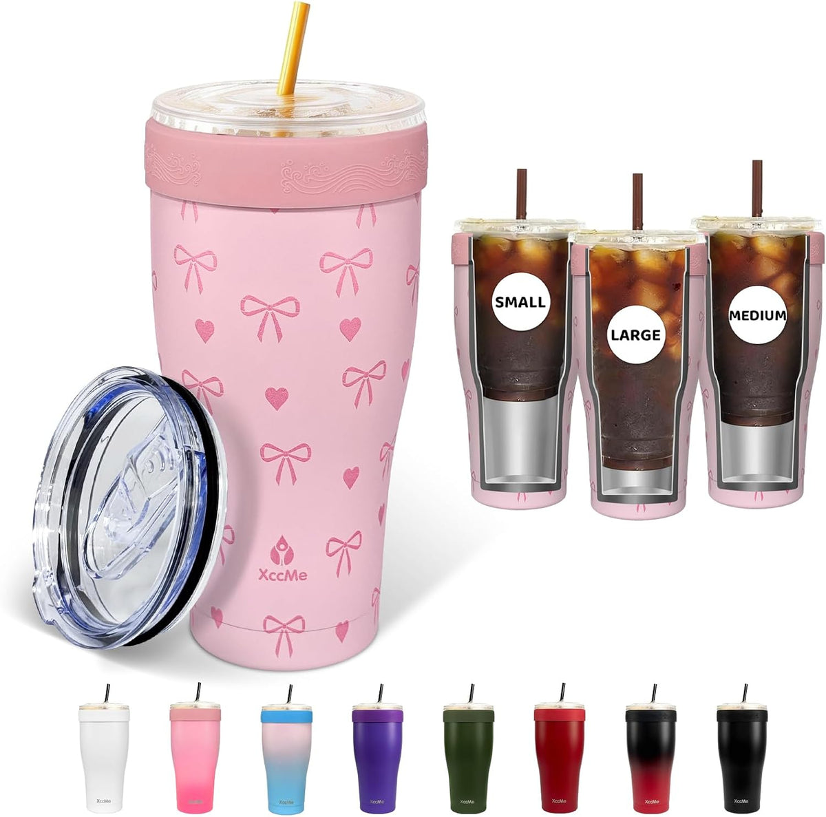 Universal Iced Coffee Sleeve,30oz Stainless Steel Tumbler