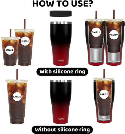 Universal Iced Coffee Sleeve,30oz Stainless Steel Tumbler