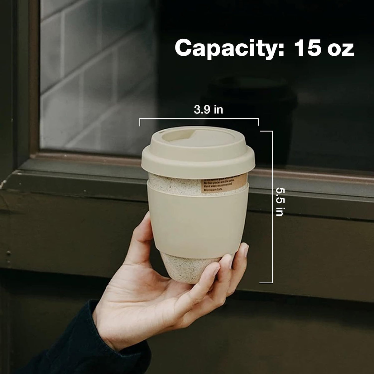Ceramic Travel Mugs with Silicone Lids, 15 oz Portable Coffee Mug Travel Unique To Go Mug, Reusable Coffee Cups with Non-Slip Sleeve, Cappuccino,Tea,Latte,Iced Coffee Cups, Dishwasher Safe