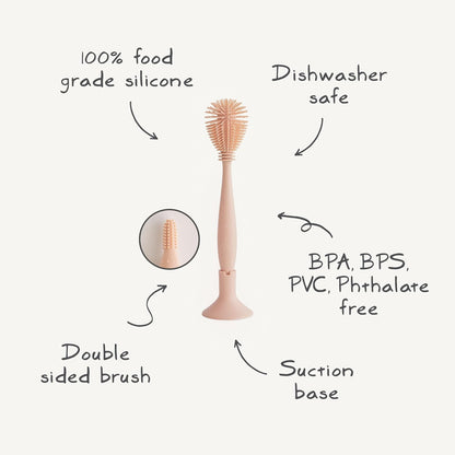 Baby Bottle Brush | Soft Silicone with Suction Base (Shifting Sand)
