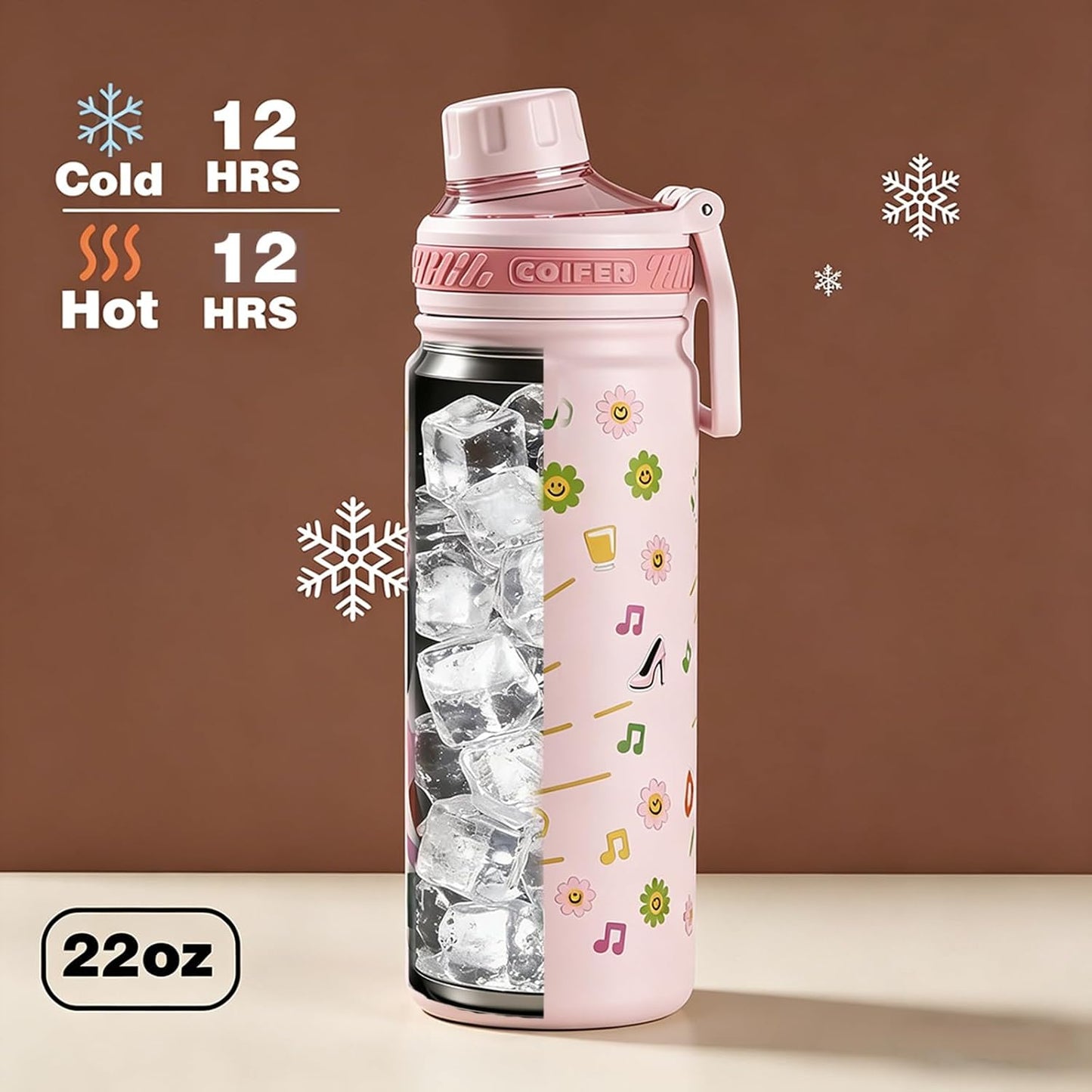 22 oz Insulated Water Bottle with Handle