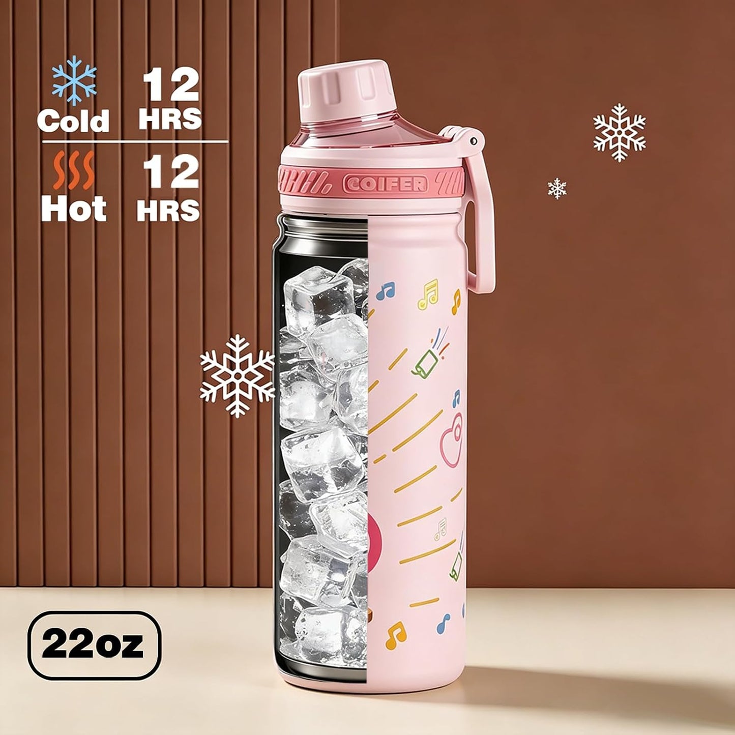 22 oz Insulated Water Bottle with Handle