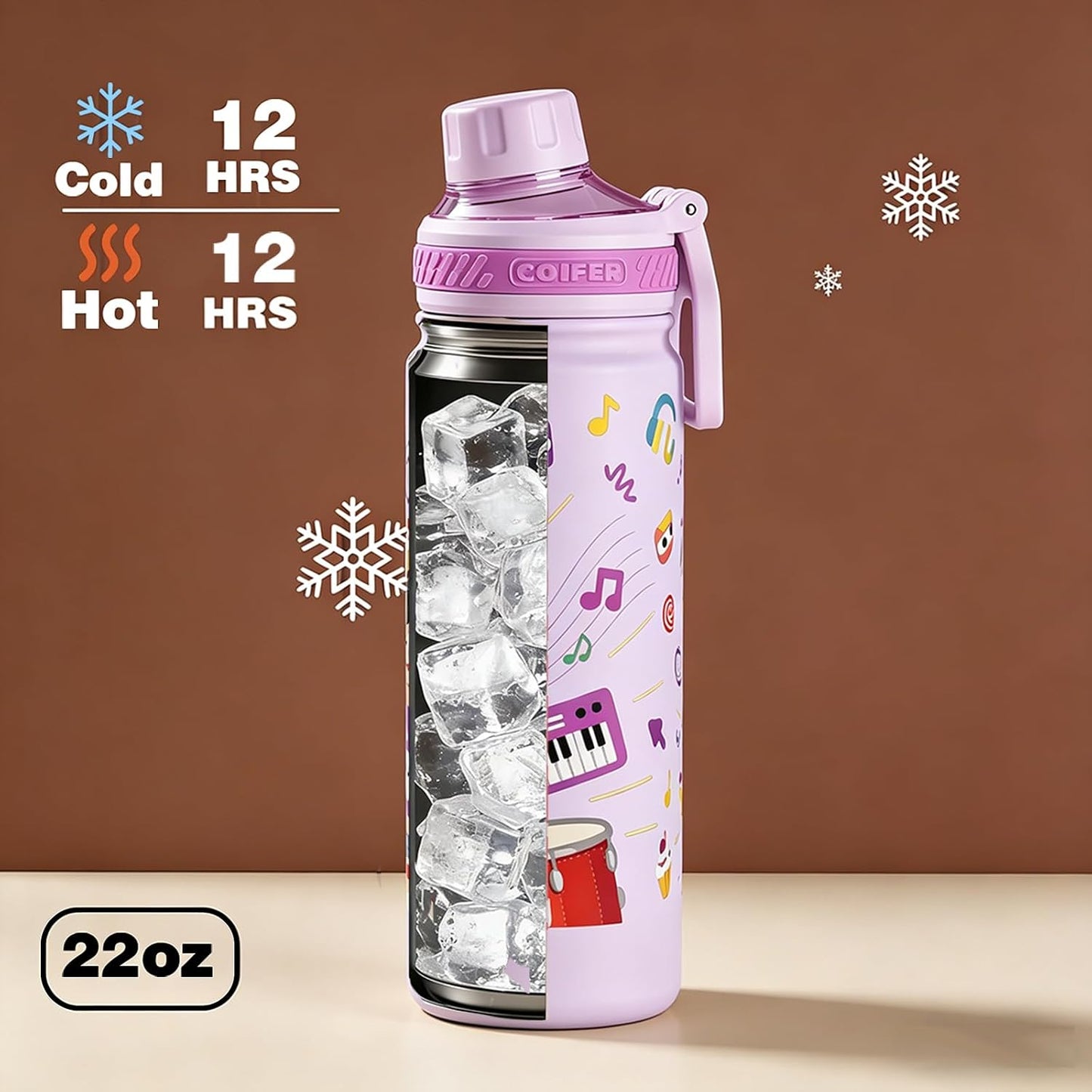 22 oz Insulated Water Bottle with Handle