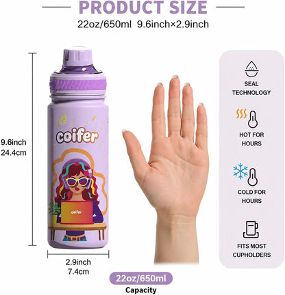 22 oz Insulated Water Bottle with Handle