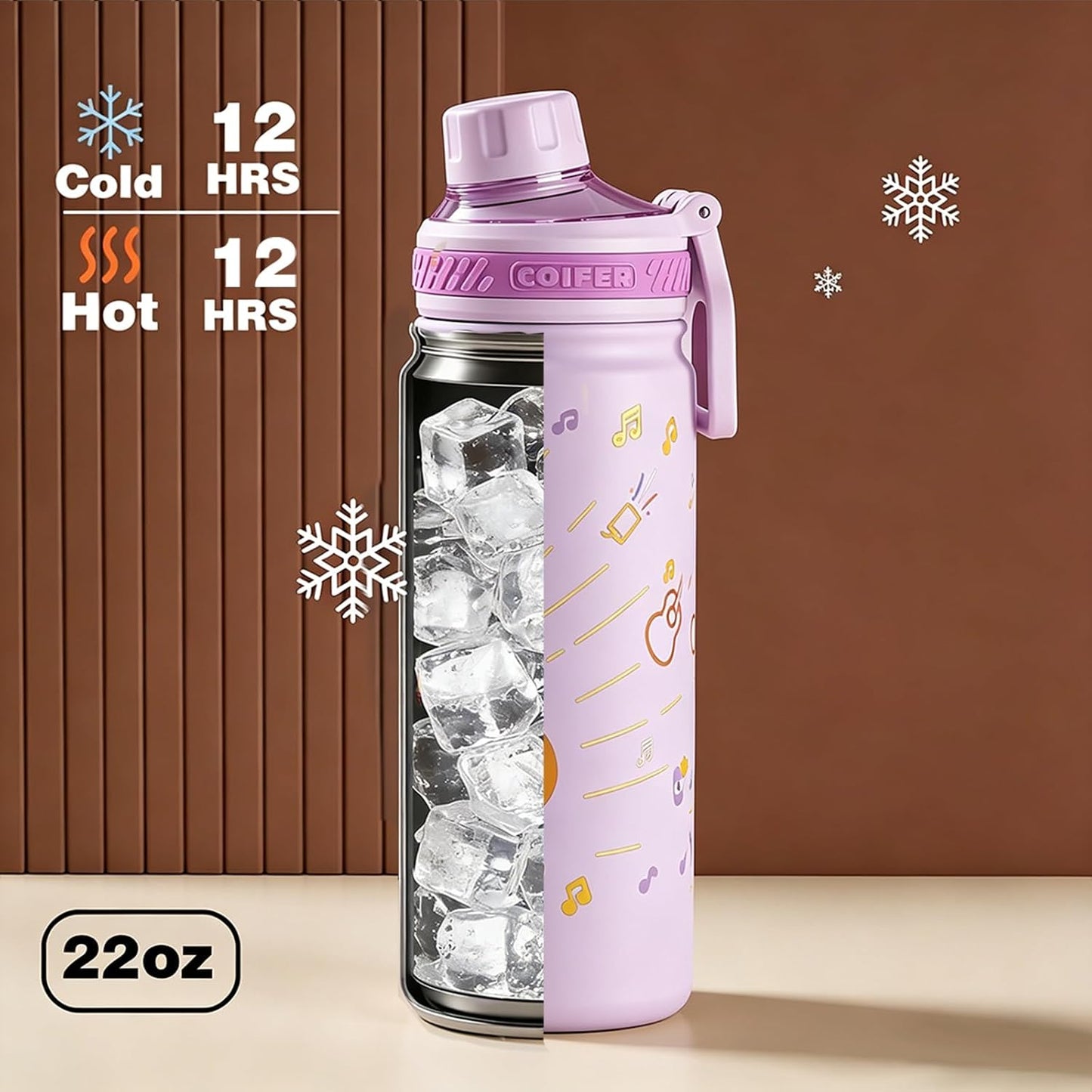 22 oz Insulated Water Bottle with Handle