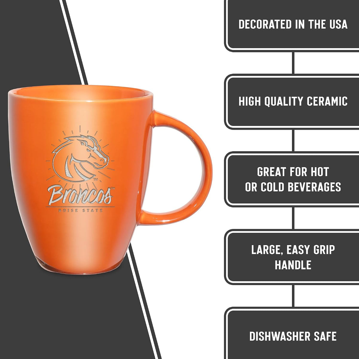 NCAA 18oz Laser Engraved Ceramic Lustre Mug - Coffee-Tea - Colors C