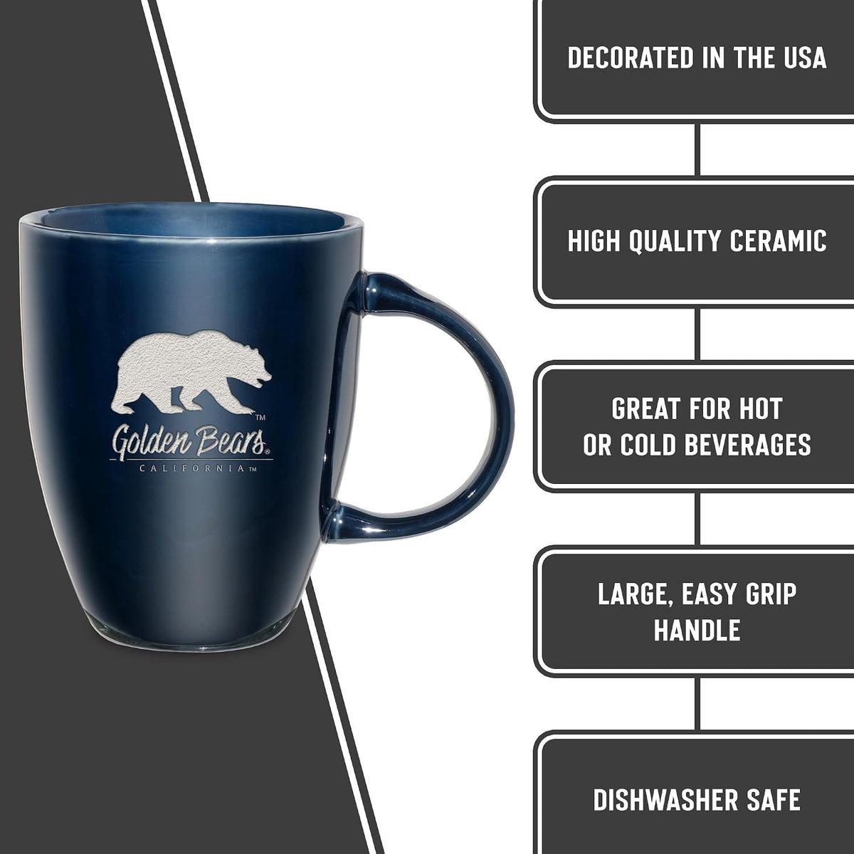NCAA 18oz Laser Engraved Ceramic Lustre Mug - Coffee-Tea - Colors C