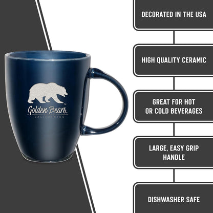 NCAA 18oz Laser Engraved Ceramic Lustre Mug - Coffee-Tea - Colors C