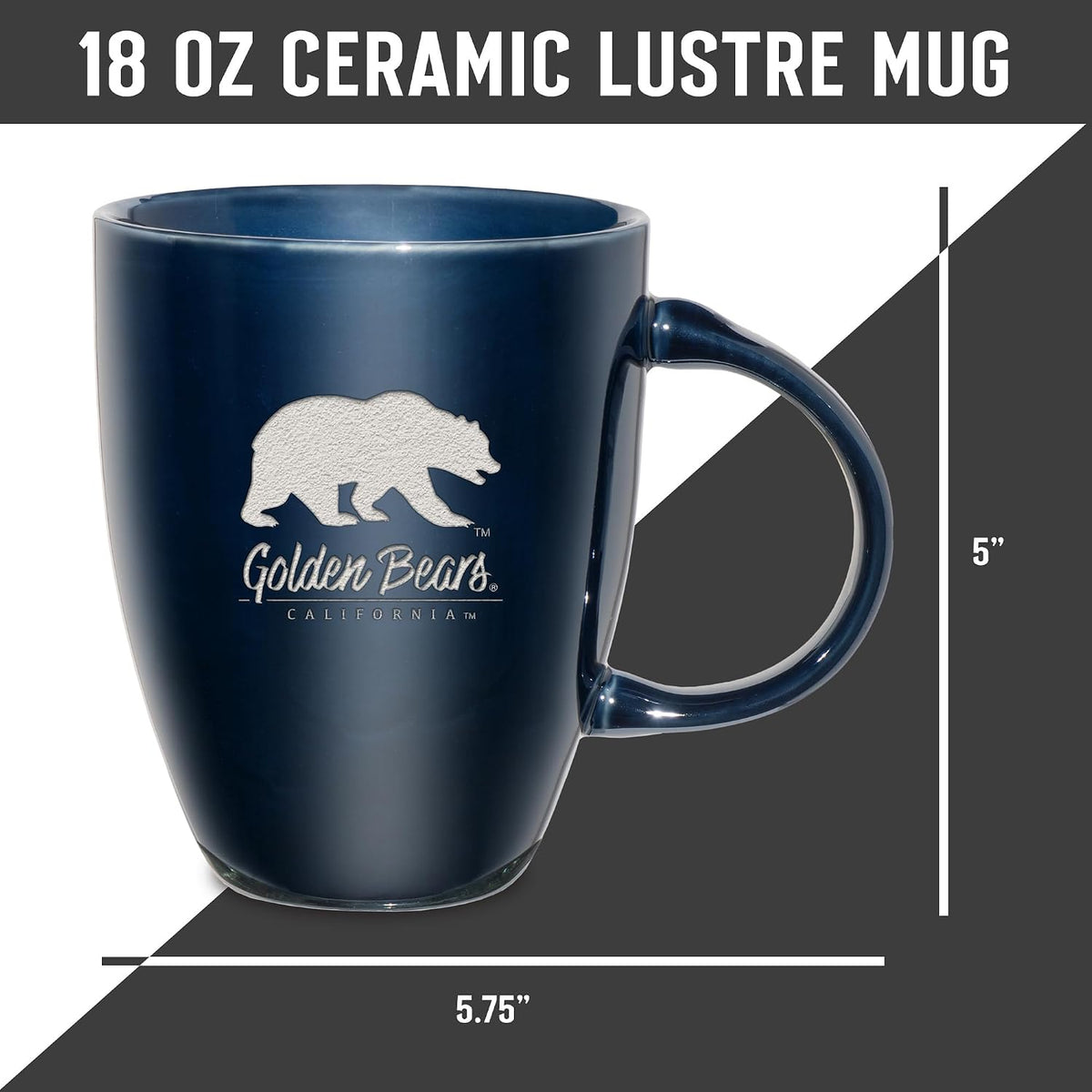 NCAA 18oz Laser Engraved Ceramic Lustre Mug - Coffee-Tea - Colors C