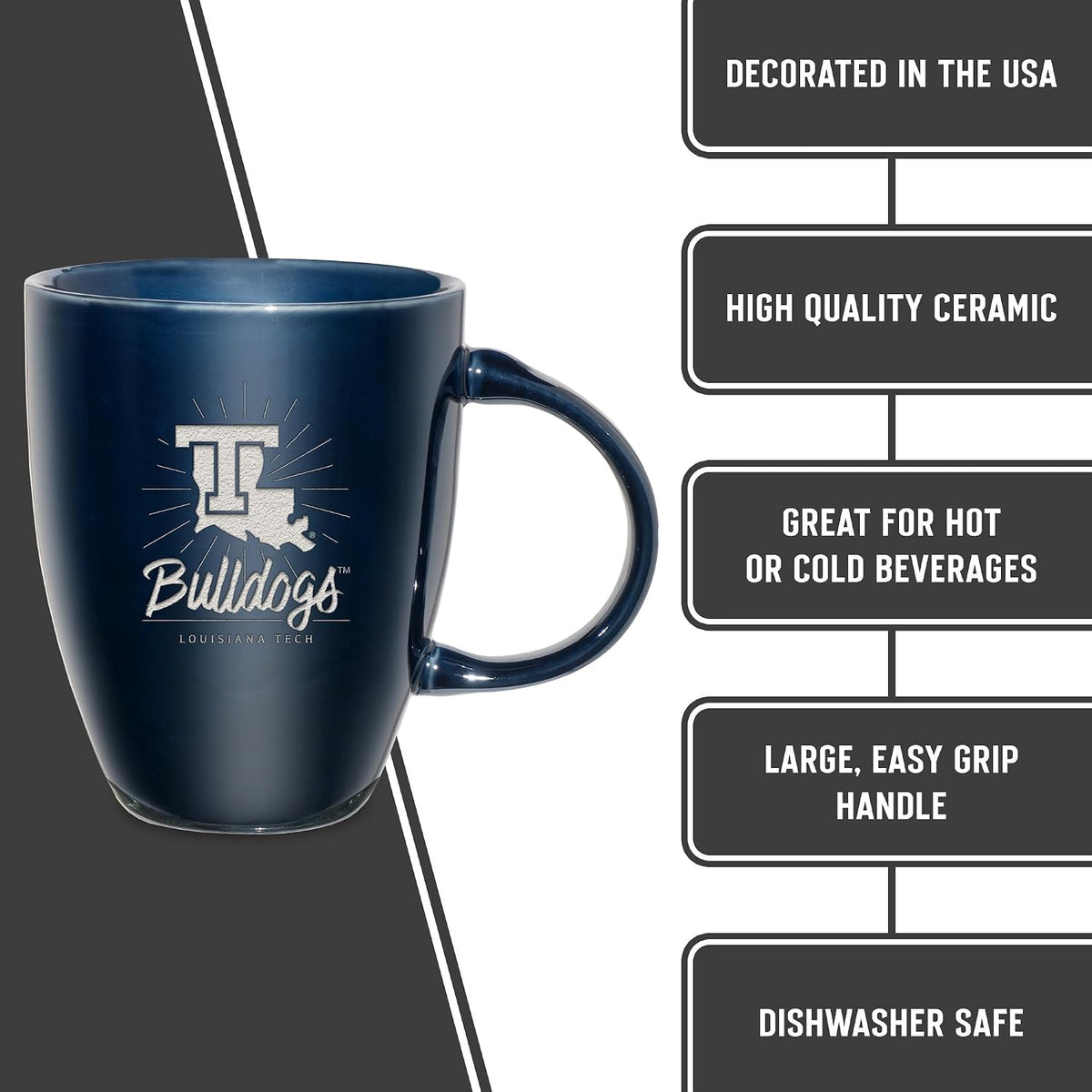 NCAA 18oz Laser Engraved Ceramic Lustre Mug - Coffee-Tea - Colors C