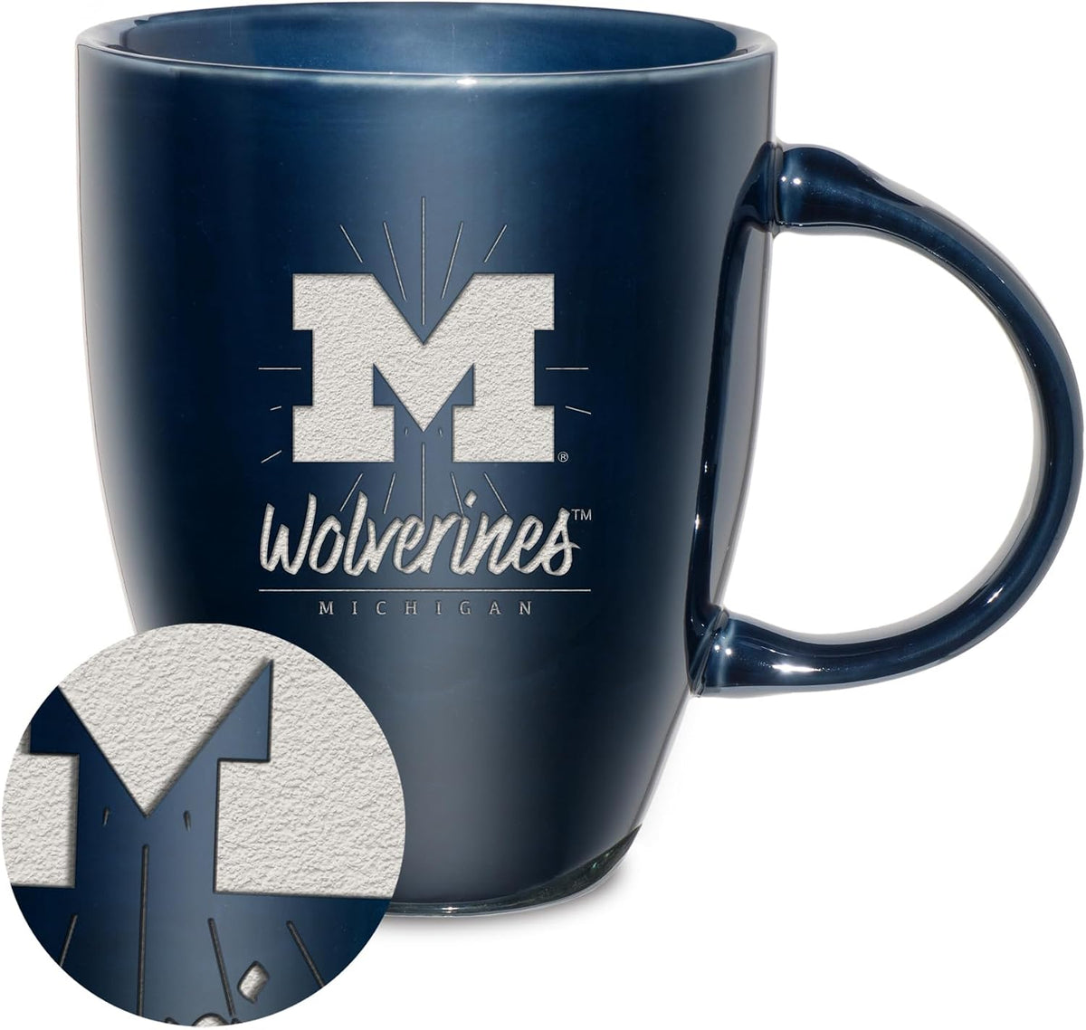 NCAA 18oz Laser Engraved Ceramic Lustre Mug - Coffee-Tea - Colors C