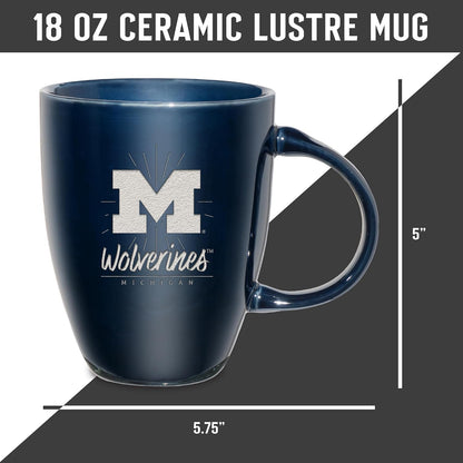 NCAA 18oz Laser Engraved Ceramic Lustre Mug - Coffee-Tea - Colors C