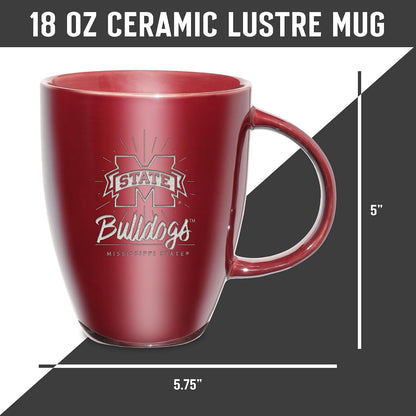 NCAA 18oz Laser Engraved Ceramic Lustre Mug - Coffee-Tea - Colors C