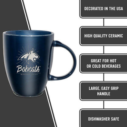 NCAA 18oz Laser Engraved Ceramic Lustre Mug - Coffee-Tea - Colors C